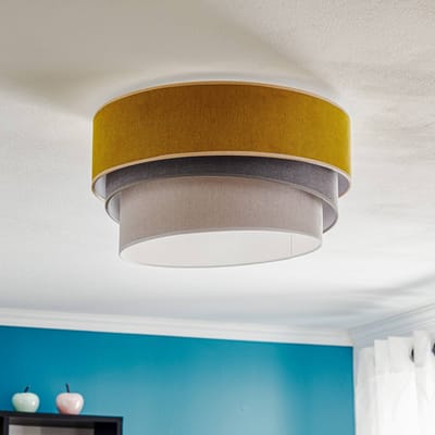 Duolla Plafondlamp Pastel Trio Ø 45 cm mosterd/grijs/lichtgrijs