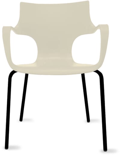 Workliving Jim Stoel - Ivory - Zwart Onderstel