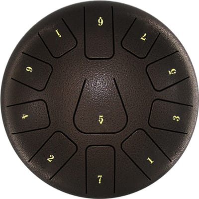 Tambour à langue en acier de 8 pouces, 11 Notes, tambour à main avec maillet, pics à doigts, Percussion pour brun foncé