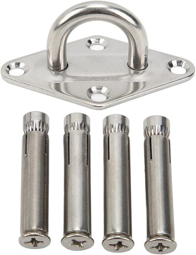 Ophangset Roestvrij Staal - Bevestigingsset Hangmat - Veilig Ophangen - Hoge Sterkte - 250 Kg Draagvermogen - Zilver