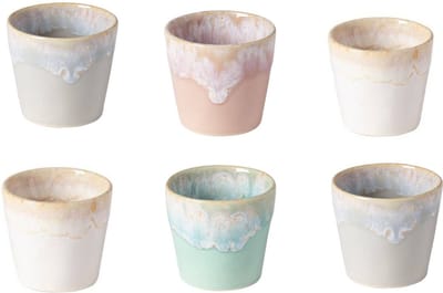Costa Nova Grespresso espresso kopjes set van 6 in de kleuren Soft Touch - 6 cm - 0,9 L