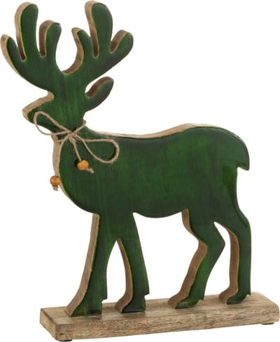 J-Line decoratie Rendier - hout - groen - medium