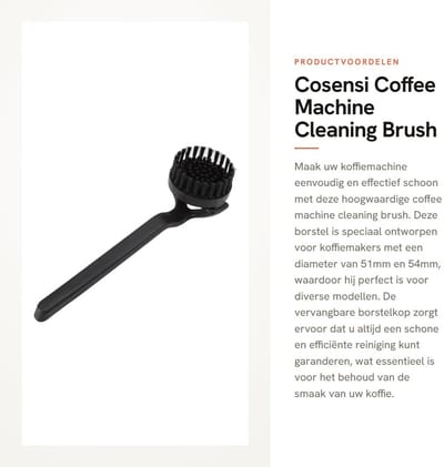 Dailygoods- Koffiemachine Borstel Vervangbaar - Hoogdruk Borstel - ABS Materiaal - Voor 51mm/54mm - Praktisch Schoonmaakgereedschap - Lichtgewicht 124g - Koffiemaker Borstel
