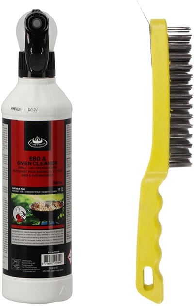 BBQ reinigingsset - barbecue schoonmaakborstel - reiniging spray