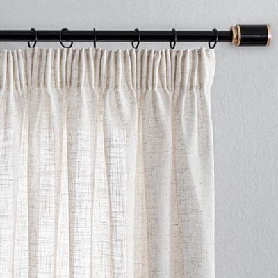 Unyqoos ® Moderne Linnenlook Gordijnen met Plooiband voor Sfeervolle Woonkamer en Kinderkamer, Set van 2, 245x140 cm