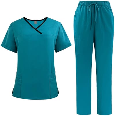 Dailygoods- Scrubs V-hals Top - Joggingbroek - Medisch Uniform - Ademend - 4 Pocket - Sneldrogend - Comfortabele Pasvorm - Medische Uniformen
