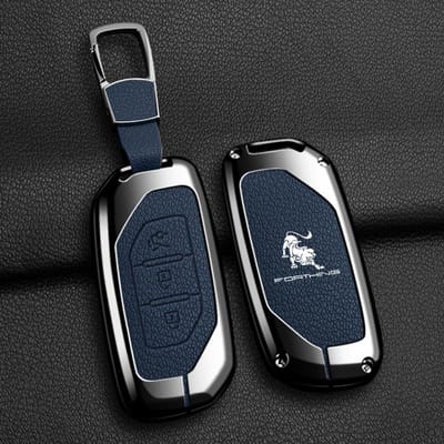 Zinklegering Leer Auto Sleutelhoes Cover Shell Sleutelhanger Fob Voor Dongfeng Forthing Fengxing T5 Evo Beschermer Houder Accessoires black
