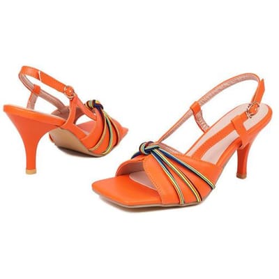 Mode Gladiator Sandalen met Achterband voor Dames Zomer Groen Oranje Zwart Hoge Dunne Hakken Peep Open Teen Schoenen Grote Maat 41