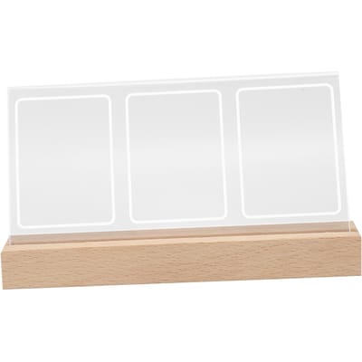Cadre photo instantané 3 ouvertures en acrylique transparent avec veilleuse pour bureau 3 pouces white