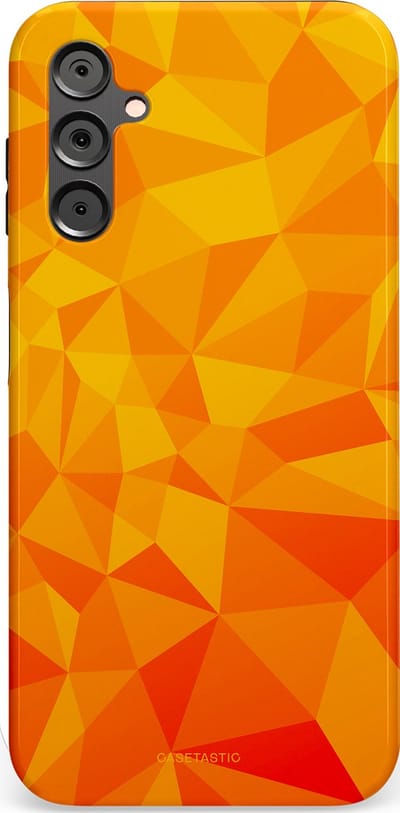 Casetastic Hoesje Geschikt voor Samsung A14 (5G/4G) - Stijlvolle Beschermende Duo-layer Case - Citrus Polygoon