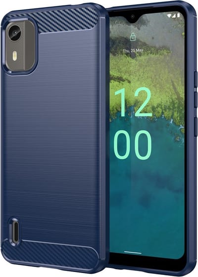 Coverup Hoesje - Geschikt voor Nokia C12 Hoesje - Coverup Armor Brushed TPU Back Cover - Blauw