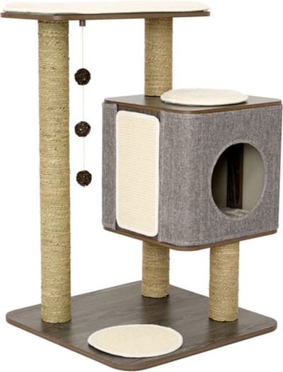 Jack and Vanilla Kattenmeubel Molly 56x56x80 cm grijs