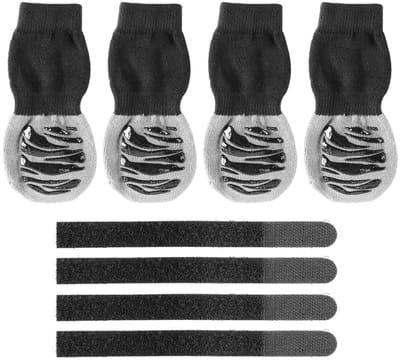 Allecto - Hondenlaarzen - Antislip Hondensokken - Bescherming voor Hondenpoten - Zwart - Pootbescherming - Ideaal voor Wandelen en Buitenactiviteit...