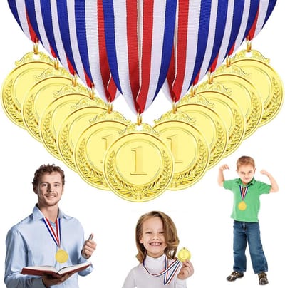 Winnaarsmedailles 12 stuks - Gouden Prijzen - Sportwedstrijden Vieren - Metalen Kwaliteit - 52 cm Diameter - Goud