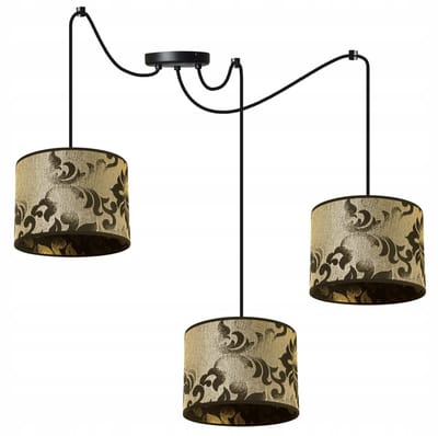 Hanglamp Glamour Zwart Goud 3-lichts E27