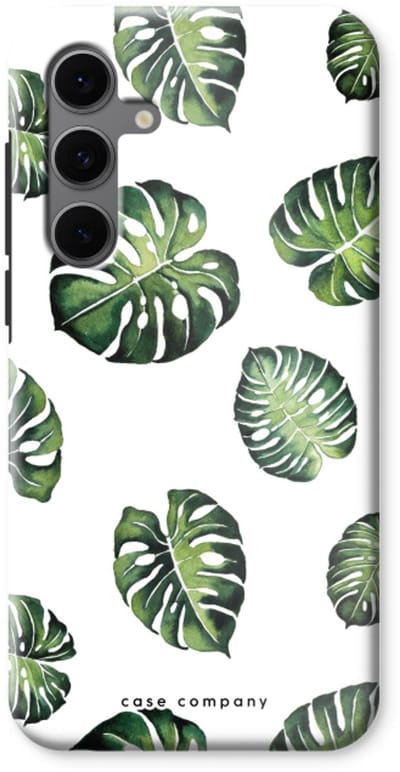 Case Company® - Hoesje geschikt voor Samsung Galaxy S24 FE hoesje - Tropische bladeren - Tough Case - Maximale Bescherming alle Kanten en Schermrand