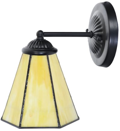 Tiffany wandlamp zwart met Narcissus - Art Deco Trade