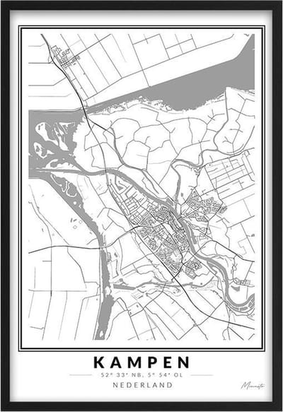 Poster Stad Kampen A4 - 21 x 30 cm (Exclusief Lijst)