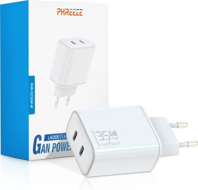35w usb C Adapter - Usb stekker 2 Poorten - Snellader usb-C - Usb C adapter voor Galaxy S26 Ultra, S26, S25 Ultra, S25, A57, A56, A55, Tab S10 Ultra, Tab S9 Ultra, Z Fold 7, Z Flip 7