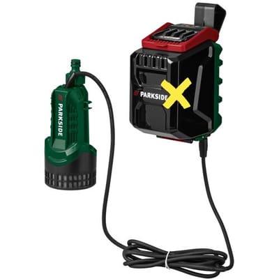 PARKSIDE® Accu-regentonpomp 20 V zonder accu en lader - Opbrengst: max. 2000 l/u - Opvoerhoogte: max. 20 m