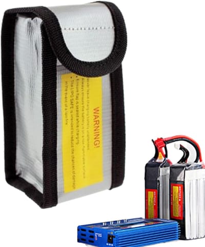 Batterijhouder - Veiligheidsdoos - Veilige Opslag - Brandvertragend Materiaal - 23 x 15 x 7 cm - Zwart