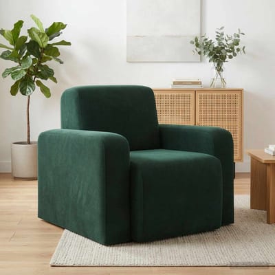 vidaXL - Fauteuil - Donkergroen - fluweel