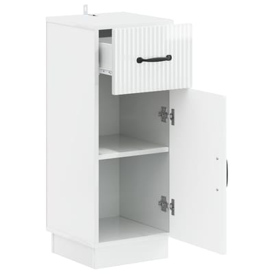 vidaXL - Badkamer - Opbergkast - HOORN - Hoogglans - Wit - 30 - x - 31 - x - 77 - cm
