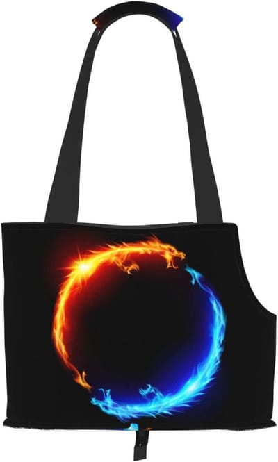 Fire and Ice Dragons Print Pet Carrier, Hond Reistas, Kattendrager, Draagbare Tas Carrier voor Kleine tot Middelgrote Katten en Kleine Hond