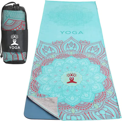 Yoga Handdoek met Antislip en Hoekzakken - Sneldrogend en Ideaal voor Yoga, Pilates en Gymtraining