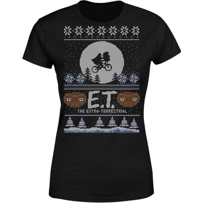 E.T. the Extra-Terrestrial Christmas Women's T-Shirt - Black - 3XL