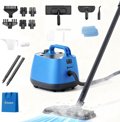 BOLLIT Stoomreiniger 17-in-1 2000W - Handstoomreiniger - Tapijtreiniger - 4.0 Bar - Stoomdweil & Stoommop - Steam Cleaner - Vloerreiniger - Vlekkenreiniger - Reinigingsmachine - Vloer, Badkamer, en Tapijt Reinigen