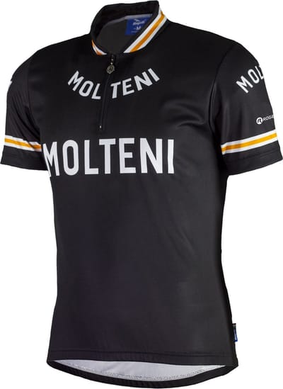 Rogelli Molteni Heren Fietsshirt - Korte Mouw - Lange Rits - Zwart