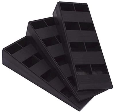 Zwarte Kunststof Geribbelde Wiggen 120 x 44 x 25 mm - 4 Stuks voor Nivellering