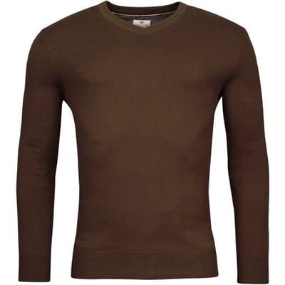 Baileys Trui V-Neck Cotton Cashmere Single Knit Dark Brown / male