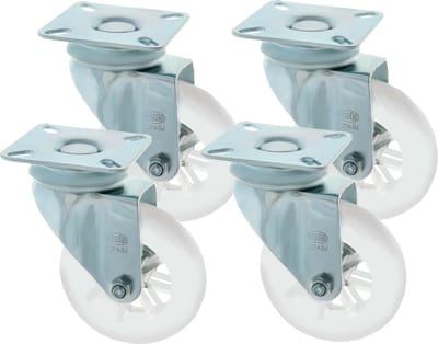 AMIG zwenkwiel/transportwiel - 4x - D50mm - polycarbonaat - 50kg draagvermogen - transparant