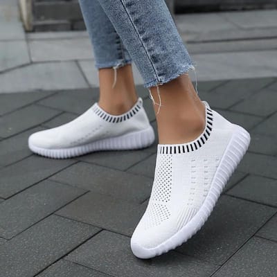 Schoenen voor Dames Ademende Casual Sneakers Comfortabele Platte Schoenen Lichtgewicht Sportschoenen Dames Zomer Mode Wandelschoenen 36 gray
