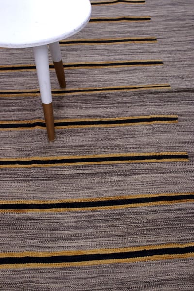 Grijs Tapijt Laagpolig Handgeweven Wollen Vloerkleed - Koho Afghan Modern Kelim 239x163 - 239x163cm- Modern - Woonkamer - Salon - Slaapkamer - Eetkamer