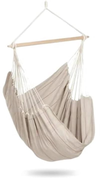 XL Hangstoel Handgemaakt in Brazilië- Lichtbeige- Tot 150 kg
