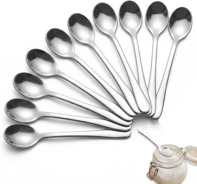 10 mini-espressolepels van roestvrij staal, 7,5 cm, compact en vaatwasmachinebestendig voor koffie, specerijen en desserts