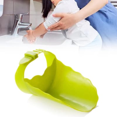 Kinderkraanverlenging - Kraan Verlenger - Zelfstandig Wassen - Stimuleert Onafhankelijkheid - 11 x 8 x 8 cm - Groen