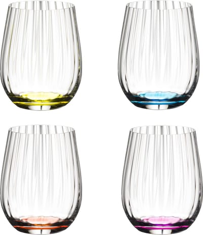 Riedel Tumbler Glas optical Happy O - Ribbel - 337 ml - 4 stuks