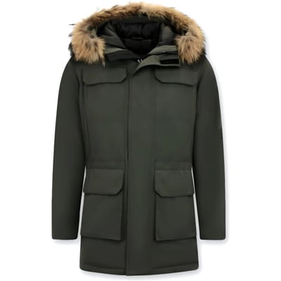 Enos Winterjas parka met grote echte bontkraag