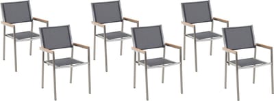 GROSSETO - Tuinstoel set van 6 - Grijs - Polyester
