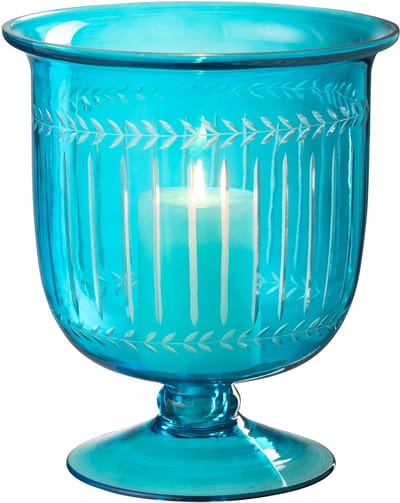 J-Line windlicht Tarifa - glas - azuur