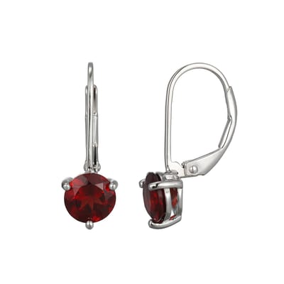 Cavill - Oorbellen - 925 Sterling Zilver Gerhodineerd - 1,568 ct Mozambique Granaat Rondgeslepen - Elegante Zilveren Oorbellen met Rode Granaten
