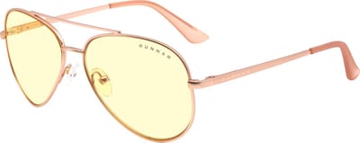 GUNNAR - Maverick Gaming Bril - Computerbril - Blauw Licht Bril - Blue Light Glasses 0.2 Sterkte - Rose Gold - Amber