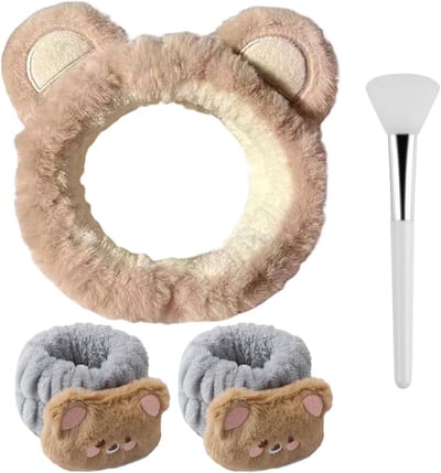 Huidverzorgingsset met Make-up Hoofdband, Polsbanden en Maskerschraper