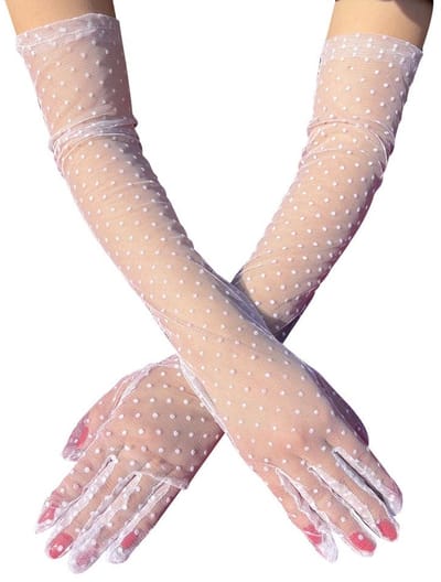 Dailygoods- Lange Handschoenen - Elegante Tule - Zomer Handschoenen - Gala Handschoenen - Zonnebescherming - Eén Maat - Comfortabel en Rekbaar - Zomerhandschoenen