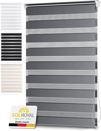 Sol Royal DL2 â€“ Rolgordijn Lichtdoorlatend 70x220 cm Licht grijs â€“ Duo Rolgordijn zonder Boren â€“ Klembevestiging