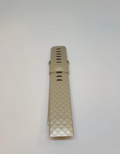 Jumada's - Schubben Siliconen Bandje - Sportbandje - Geschikt voor Fitbit Charge 3 4 - Maat ML - Kleur Champagne